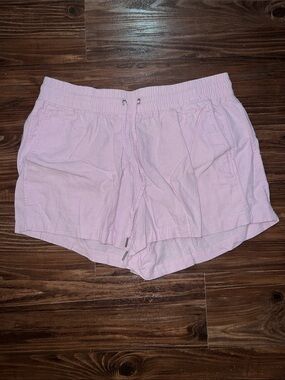 GAP Pale Pink Drawstring Linen-Blend Shorts